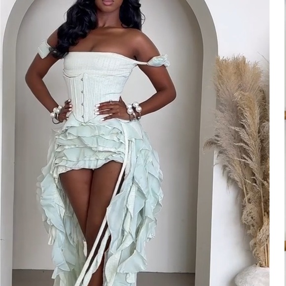 Off-Shoulder Ruffled Dress - Picture 2 of 6